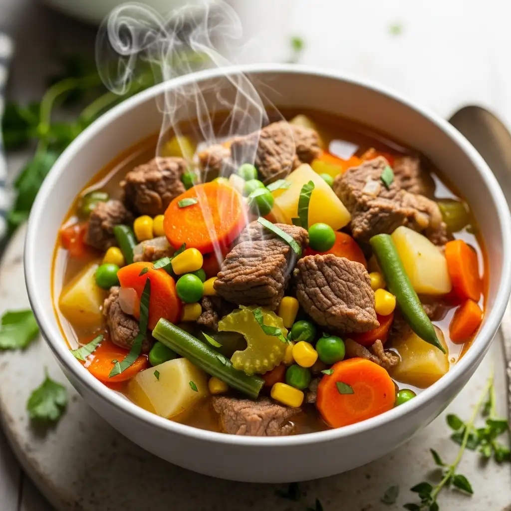 Hearty Crockpot Vegetable Beef Soup Easy Comfort in a Bowl