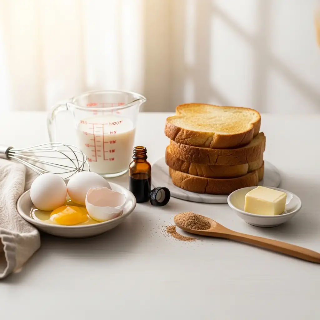 Ingredients of Classic French Toast